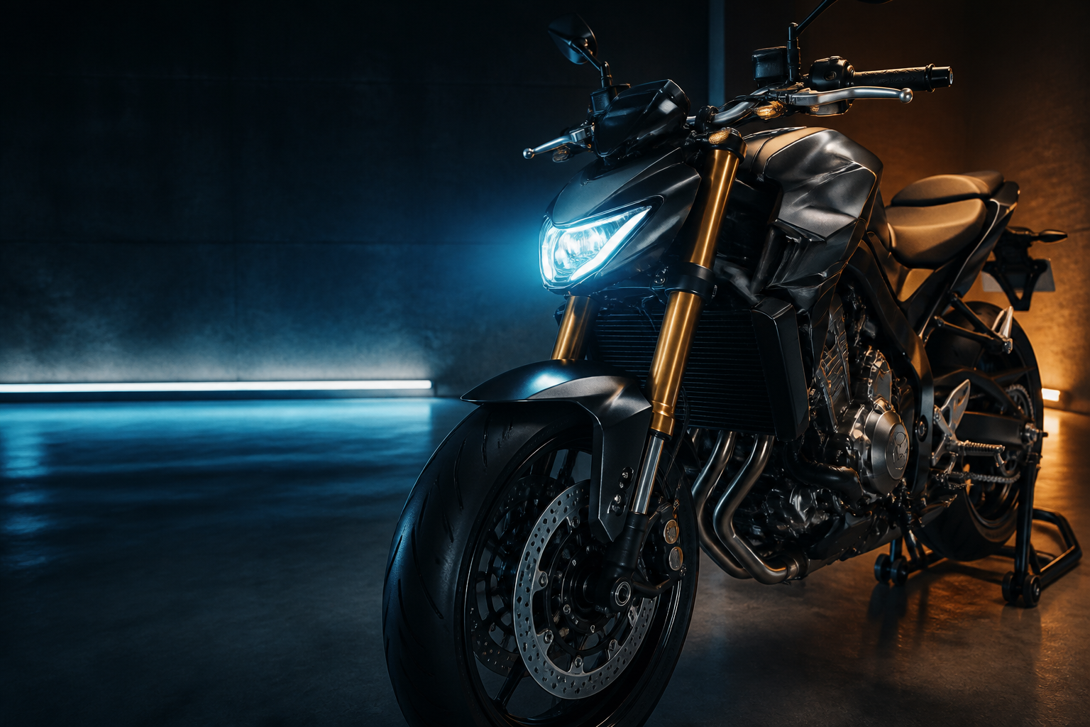 Motorcycle riding at sunset